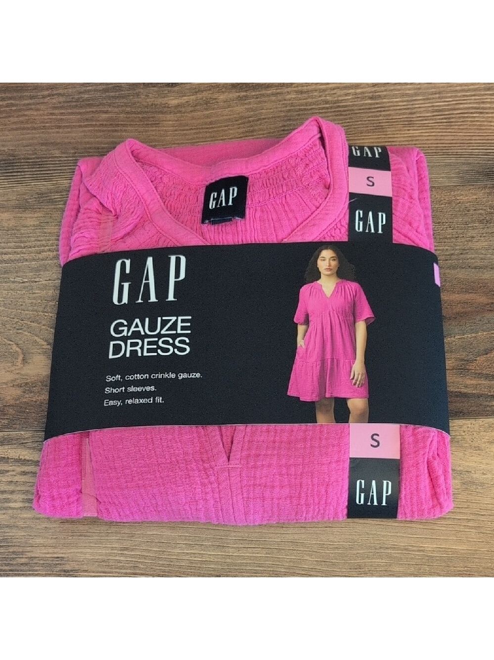 GAP Pink Mini Cotton Gauze Dress M111 - Picture 2 of 4